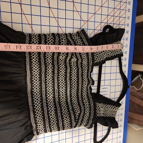 Greylin Black Felicia Multi Stitch Smocked Midi Dress NWT XS - Picture 4 of 10